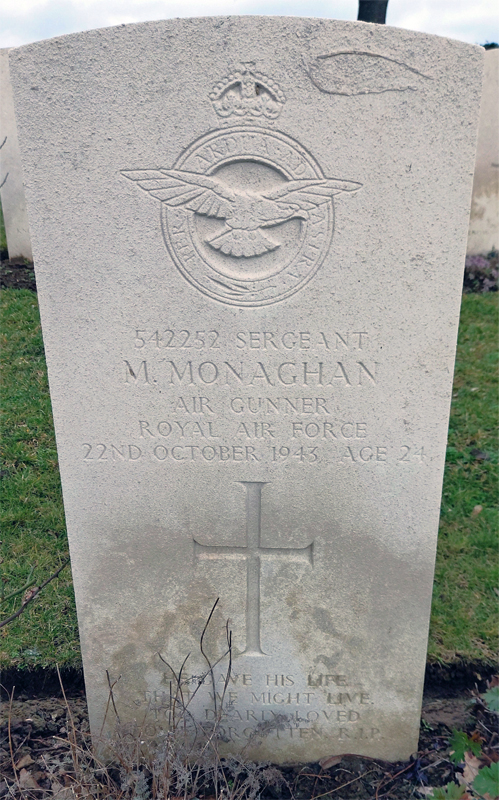 Sgt Michael Monaghan<br/><br /><br />died October 22nd, 1943